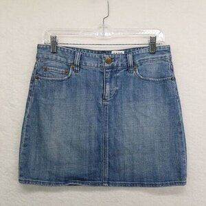 J Crew Womens Stretch Denim Skirt Size 4 Medium Wash Blue Jean Pockets